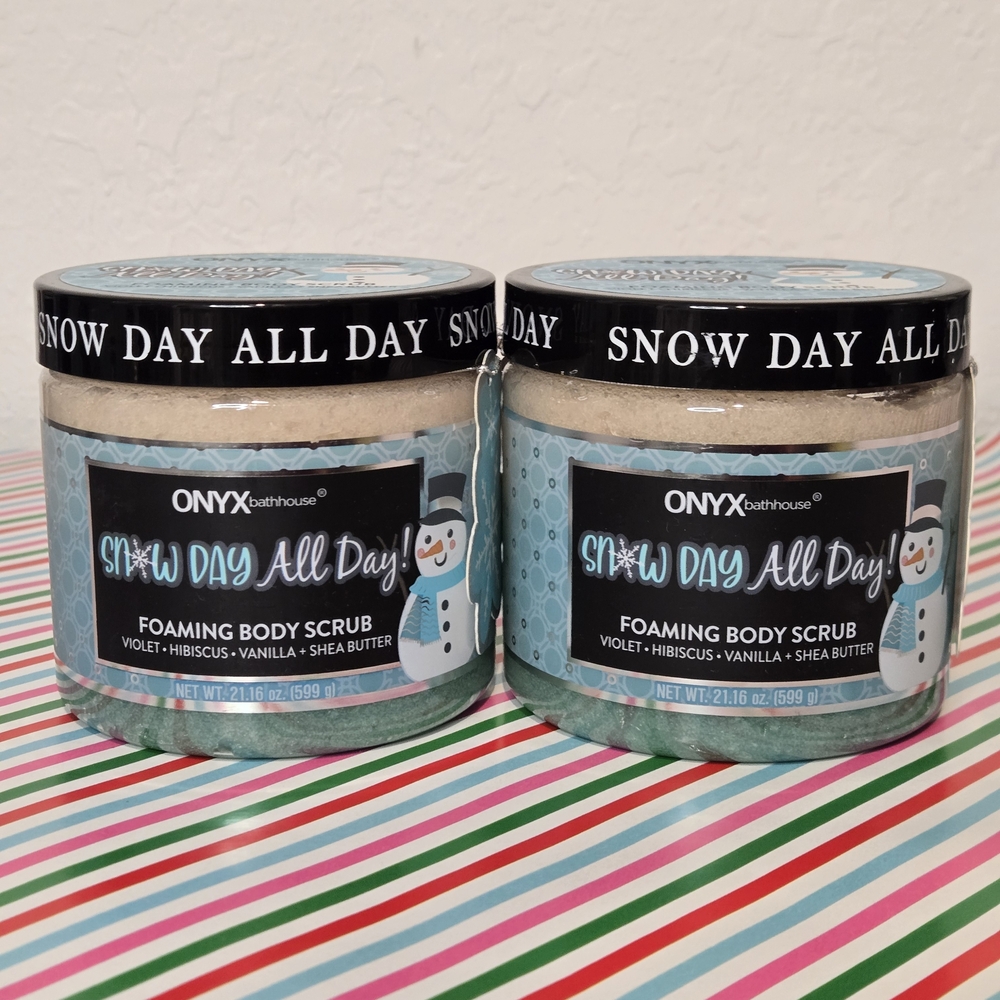 Snow Day All Day! 21.16 oz each - 2pk.       ONYX bathhouse Foaming Body Scrub